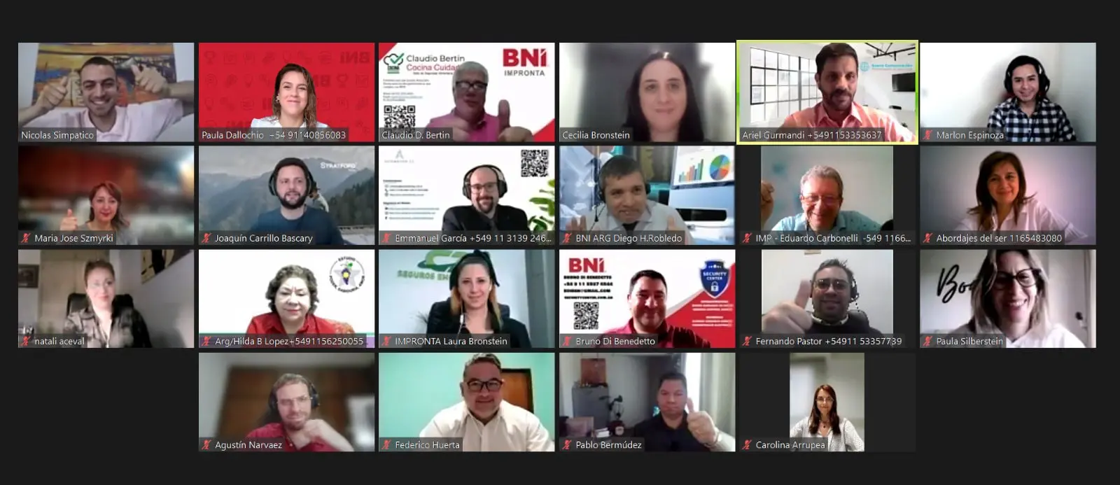 BNI Impronta reunión virtual Martes