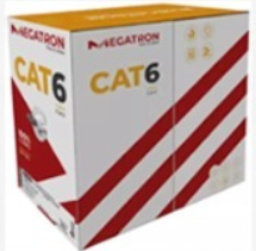 MEGATRON CAT6305N – BOBINA CABLE UTP 4 PARES CAT 6E 305 MTS MEGATRON 100% COBRE, NEGRO EX…