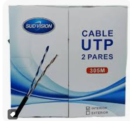 SUDVISION SUD-2P-305CCA-EX – CABLE UTP EXTERIOR 305MT COBRE CCA 2PELOS