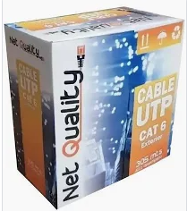 NET QUALITY Q306-C6 – Bobina de Cable UTP Cat 6e (( 100% Cobre)) 305 mts 4 pares para exter…