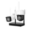 HIKVISION DS-J142I/NKS422W03H - Kit compuesto por 1 cámaras IP WiFi bullet y un domo PT más NVS, con fuentes y cable UTP Cat5e de 1 metro. – Kit compuesto por una cámara IP WiFi bullet y un domo PT (ambos de 2M…