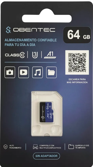 OBENTEC SD 64G  OBENTEC – MICRO SD 64G C10 SIN ADAPTADOR OBENTEC