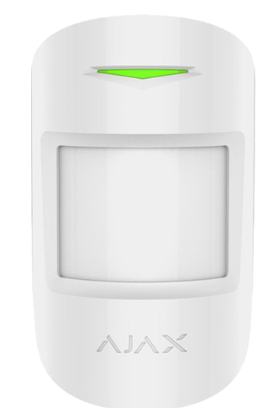 AJAX CombiProtect Motion-Glass W – Detector blanco, anti-mascotas hasta a 20 kg, altura hasta a 50 cm